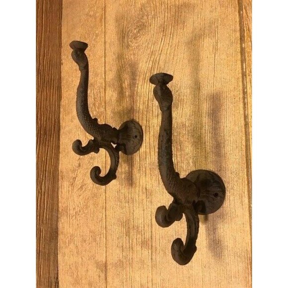 One (1) Cast Iron Chinese Dragon 8" Wall Hook Dolphin Wall Hooks 0170-01204 R - Picture 7 of 12